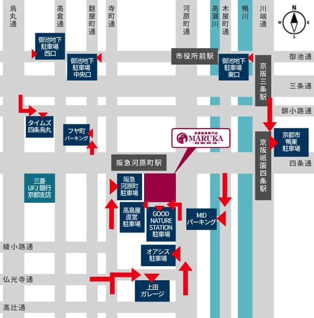 京都髙島屋S.C.[T8]店の近隣駐車場のご案内